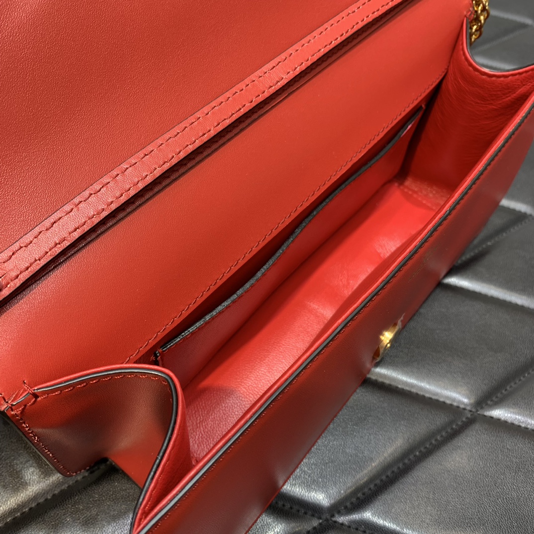 Valentino Garavani Loco Shoulder Bag in Rouge Pivoine Calfskin Leather